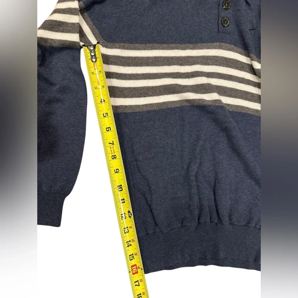 French Connections Navy Striped Hoodie lg